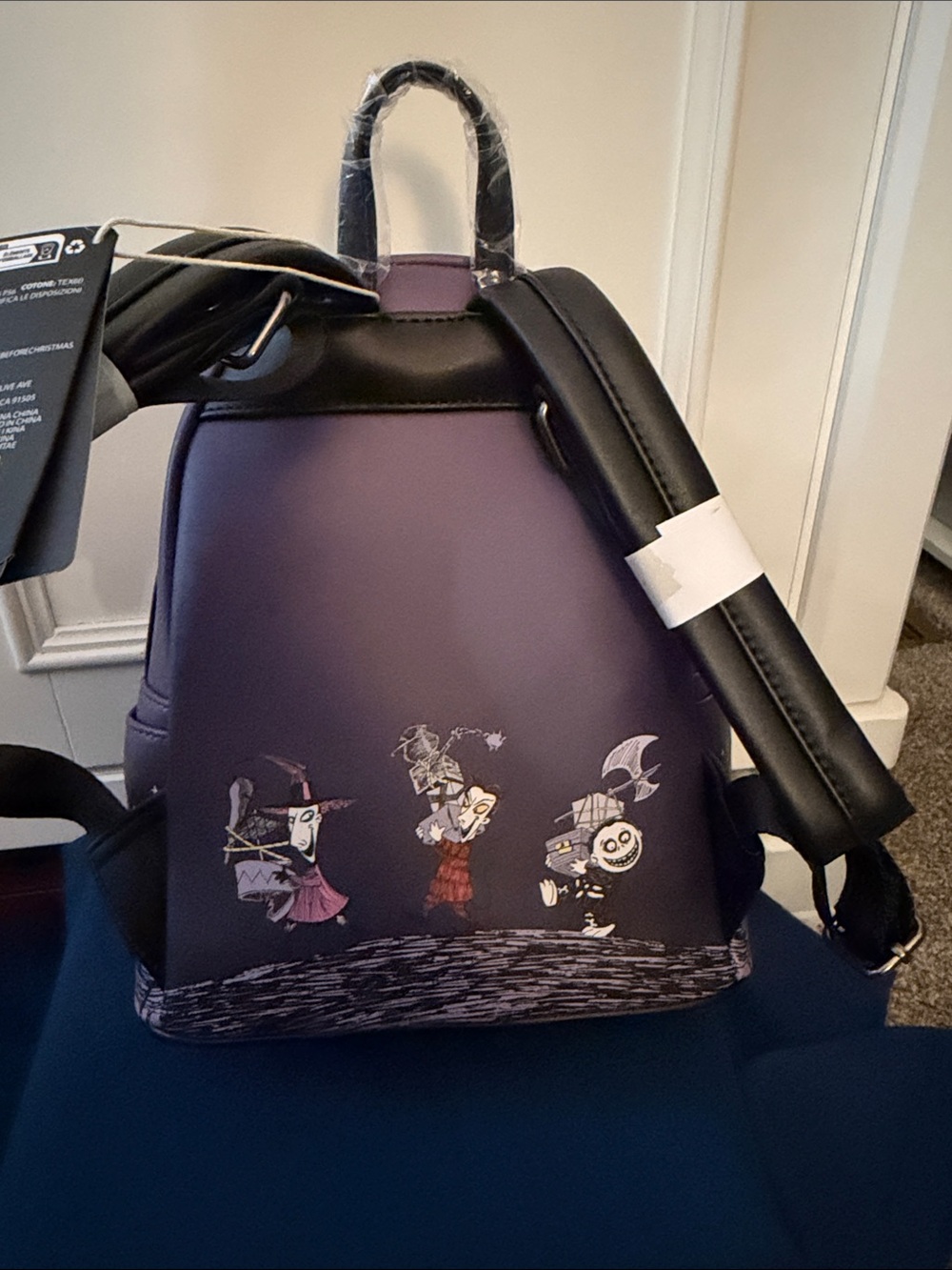 Disney Loungefly Nightmare Before Christmas Lock Character Mini Backpack - Purpl - Picture 3 of 8